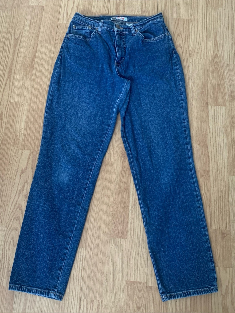 VTG Womens Faded Glory Stretch Jeans Size 10 Blue Medium Wash Denim Straight Leg